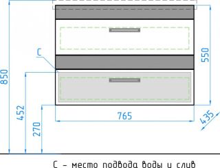 Тумба под раковину Style Line Сакура ЛС-00000183